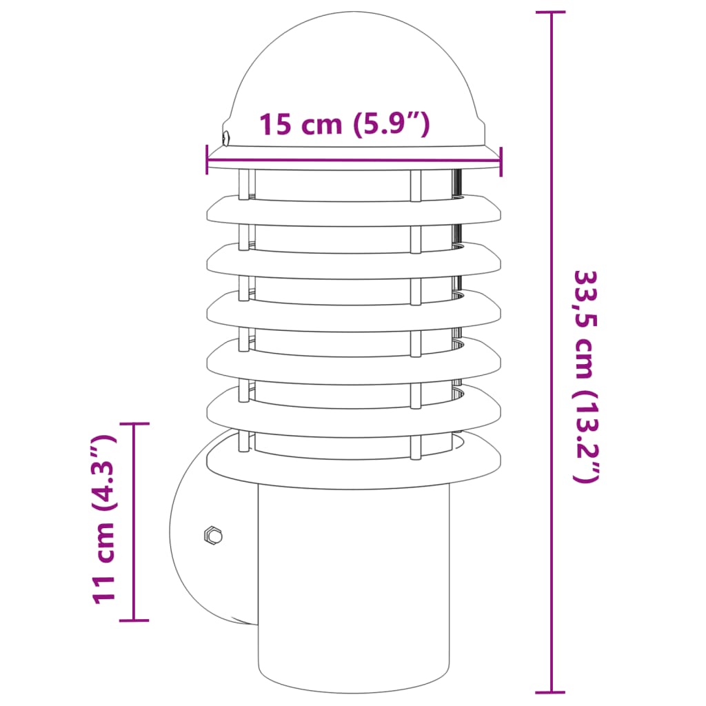 Außenwandleuchte N Edelstahl Silber