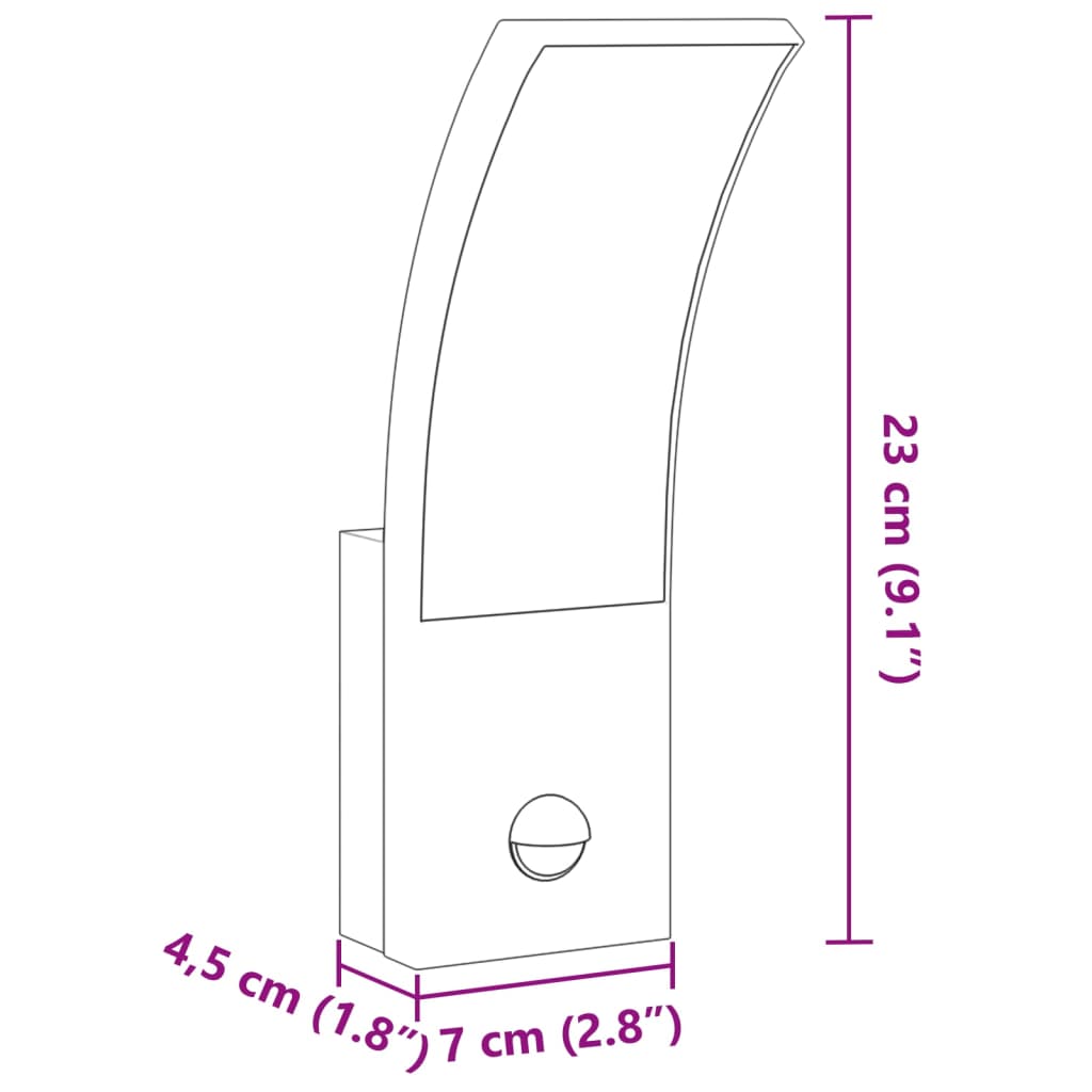 Led-Außenwandleuchte Mit Sensor Aludruckguss Weiß