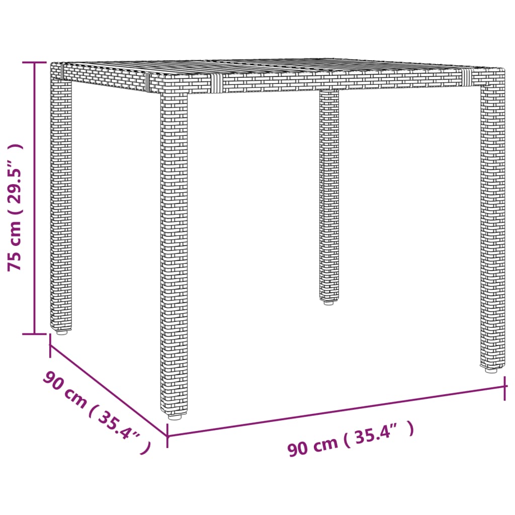 5-Tlg. Garten-Essgruppe Mit Kissen Schwarz Poly Rattan