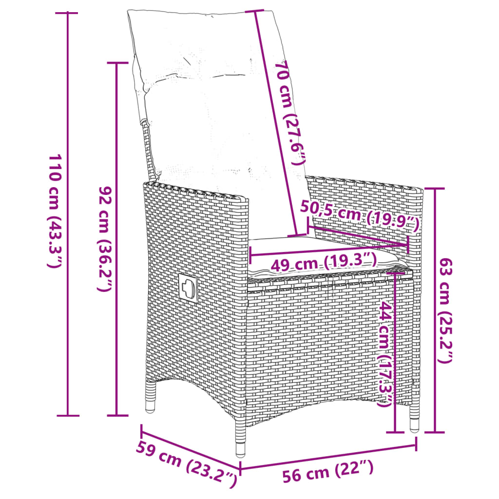 5-Tlg. Garten-Essgruppe Mit Kissen Schwarz Poly Rattan