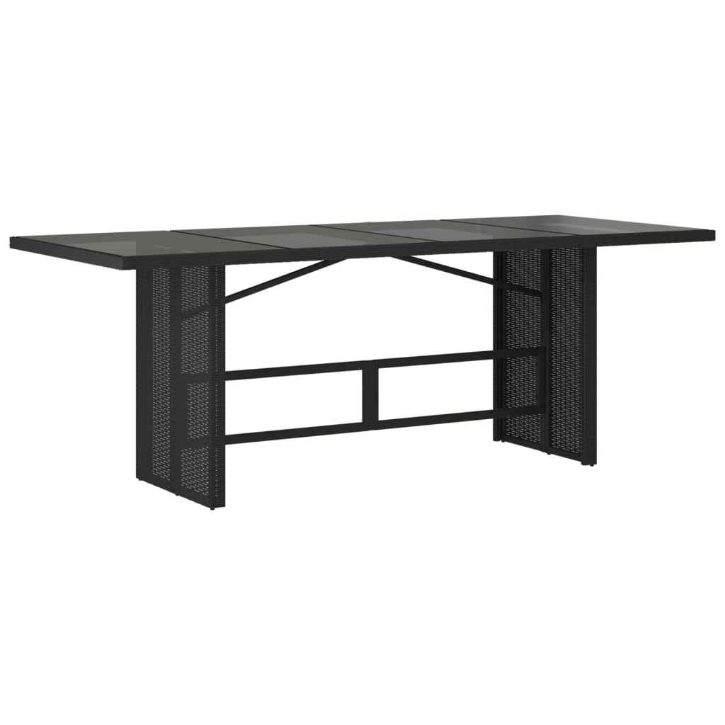 7-Tlg. Garten-Essgruppe Mit Kissen Schwarz Poly Rattan