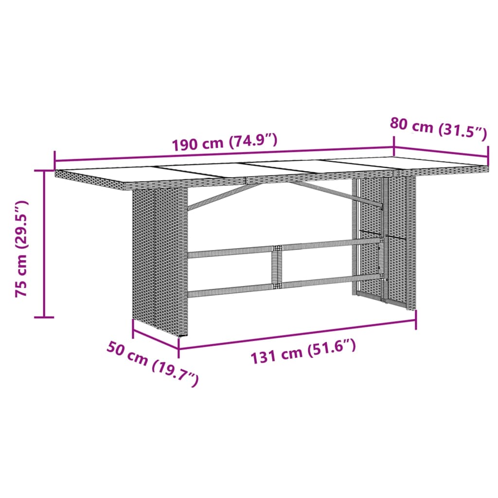 7-Tlg. Garten-Essgruppe Mit Kissen Schwarz Poly Rattan