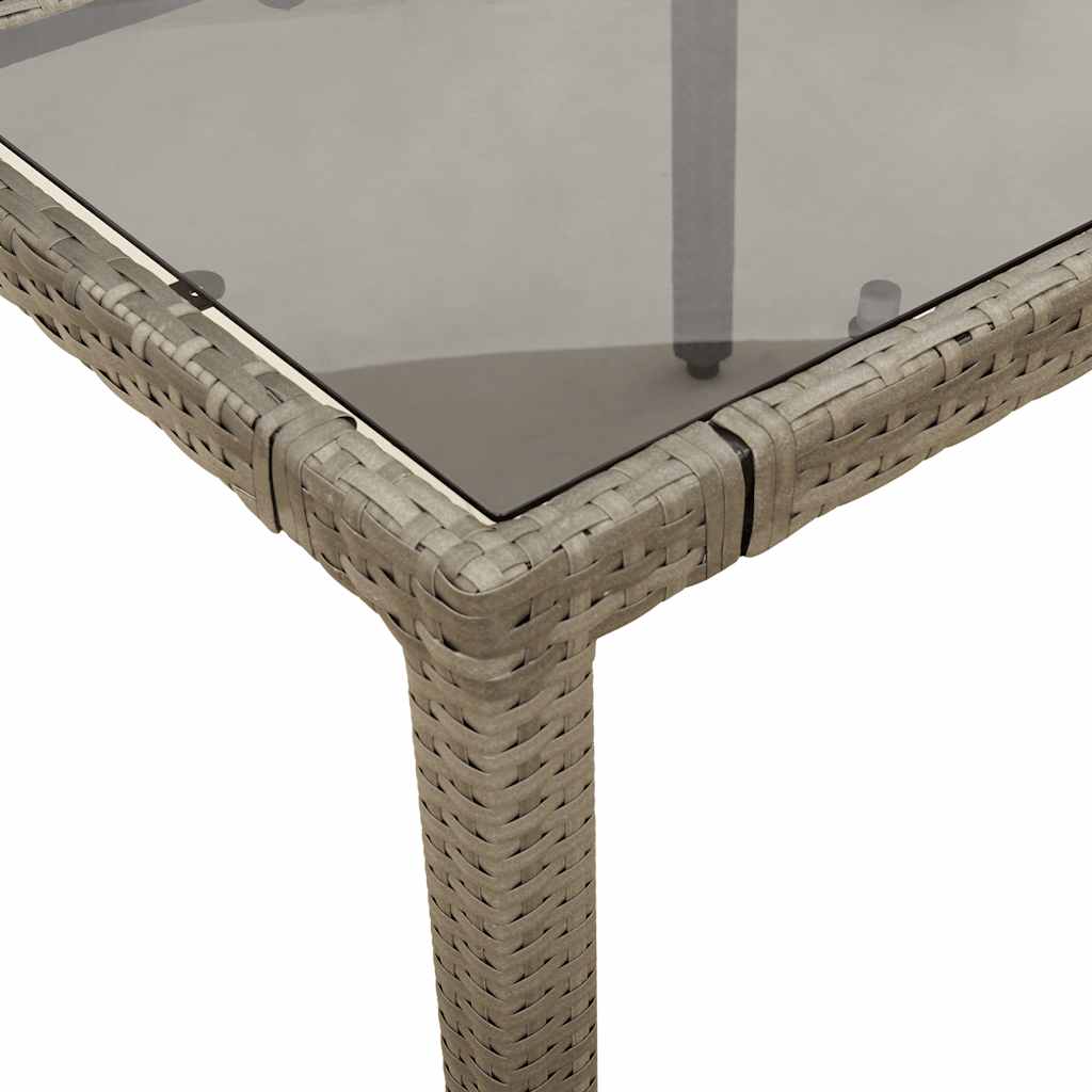 3-Tlg. Garten-Bistro-Set Mit Kissen Grau Poly Rattan