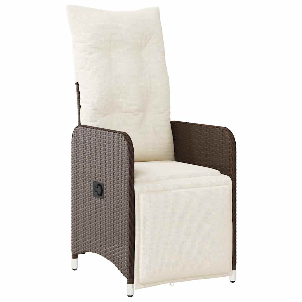 7-Tlg. Garten-Bistro-Set Mit Kissen Braun Poly Rattan