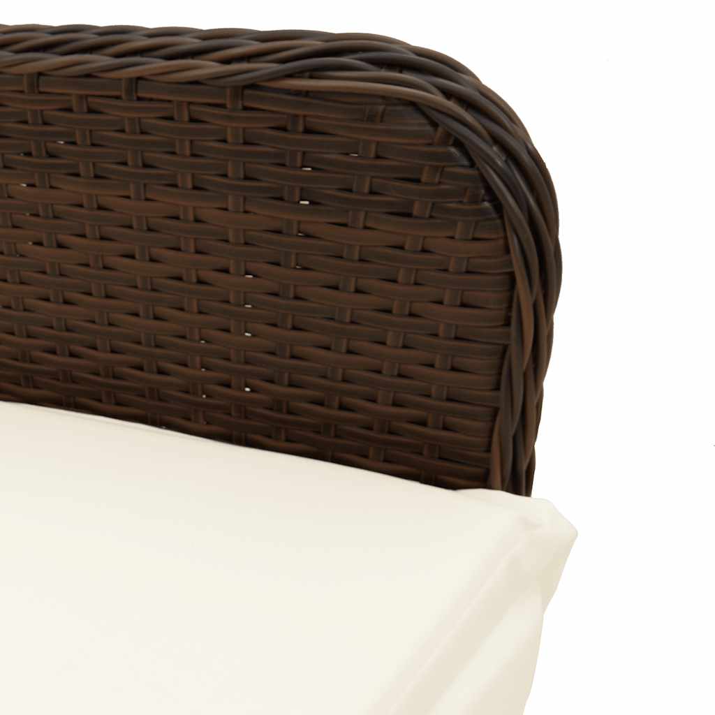7-Tlg. Garten-Bistro-Set Mit Kissen Braun Poly Rattan