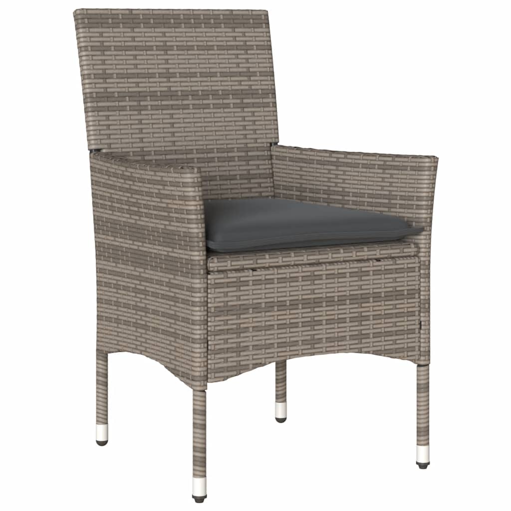5-Tlg. Garten-Essgruppe Mit Kissen Poly Rattan Und Glas