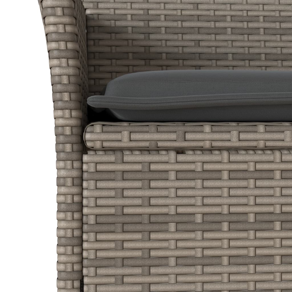 5-Tlg. Garten-Essgruppe Mit Kissen Poly Rattan Und Glas