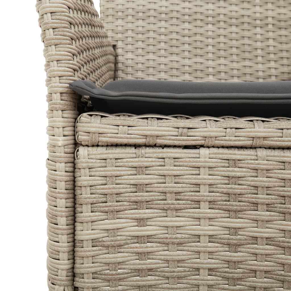 3-Tlg. Garten-Essgruppe Mit Kissen Poly Rattan Glas