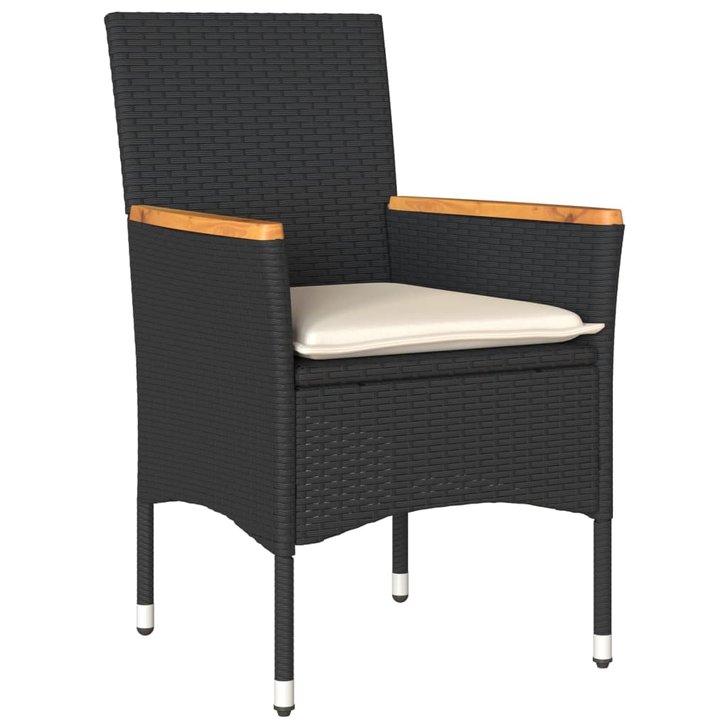 9-Tlg. Garten-Essgruppe Mit Kissen Poly Rattan Akazie