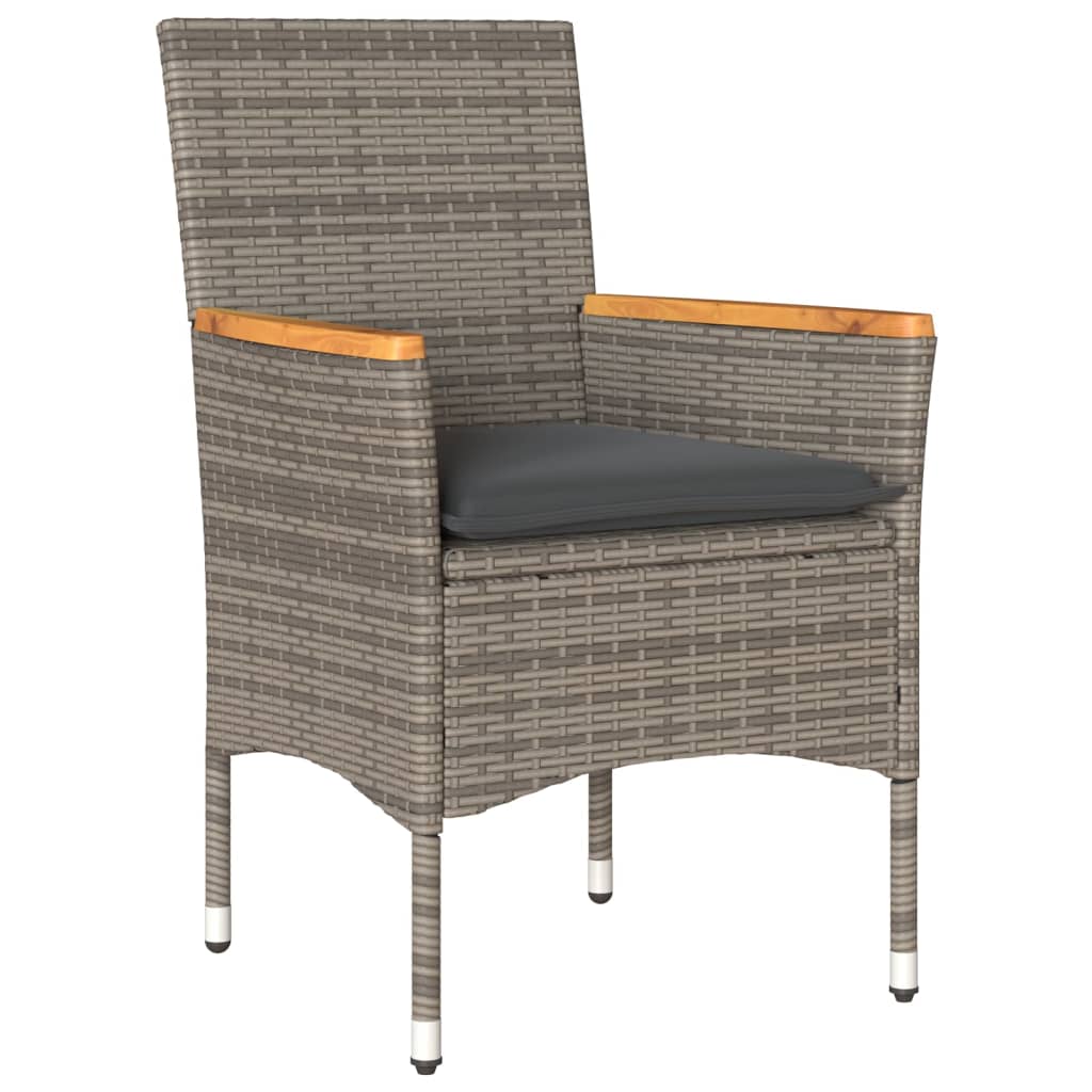 5-Tlg. Garten-Essgruppe Mit Kissen Poly Rattan Und Glas