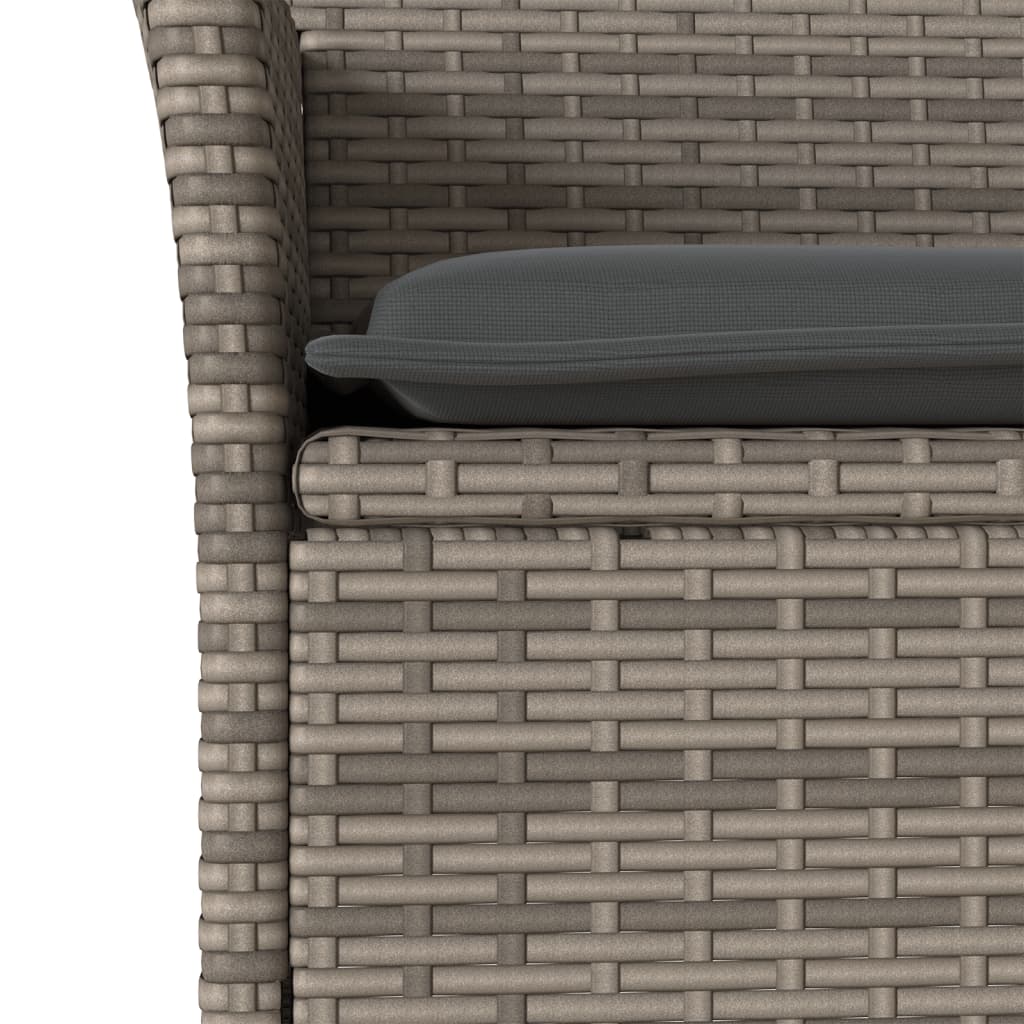 5-Tlg. Garten-Essgruppe Mit Kissen Poly Rattan Und Glas