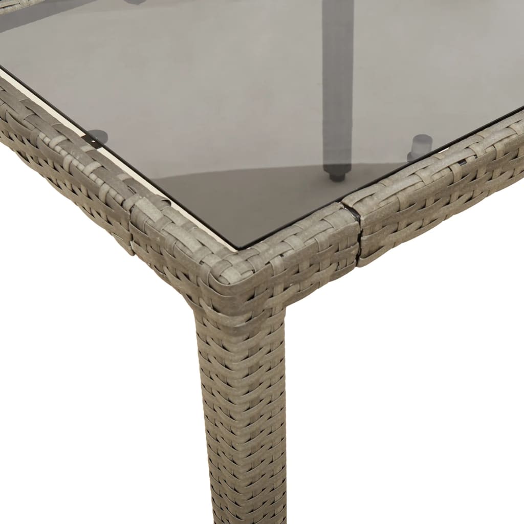 5-Tlg. Garten-Essgruppe Mit Kissen Poly Rattan Und Glas