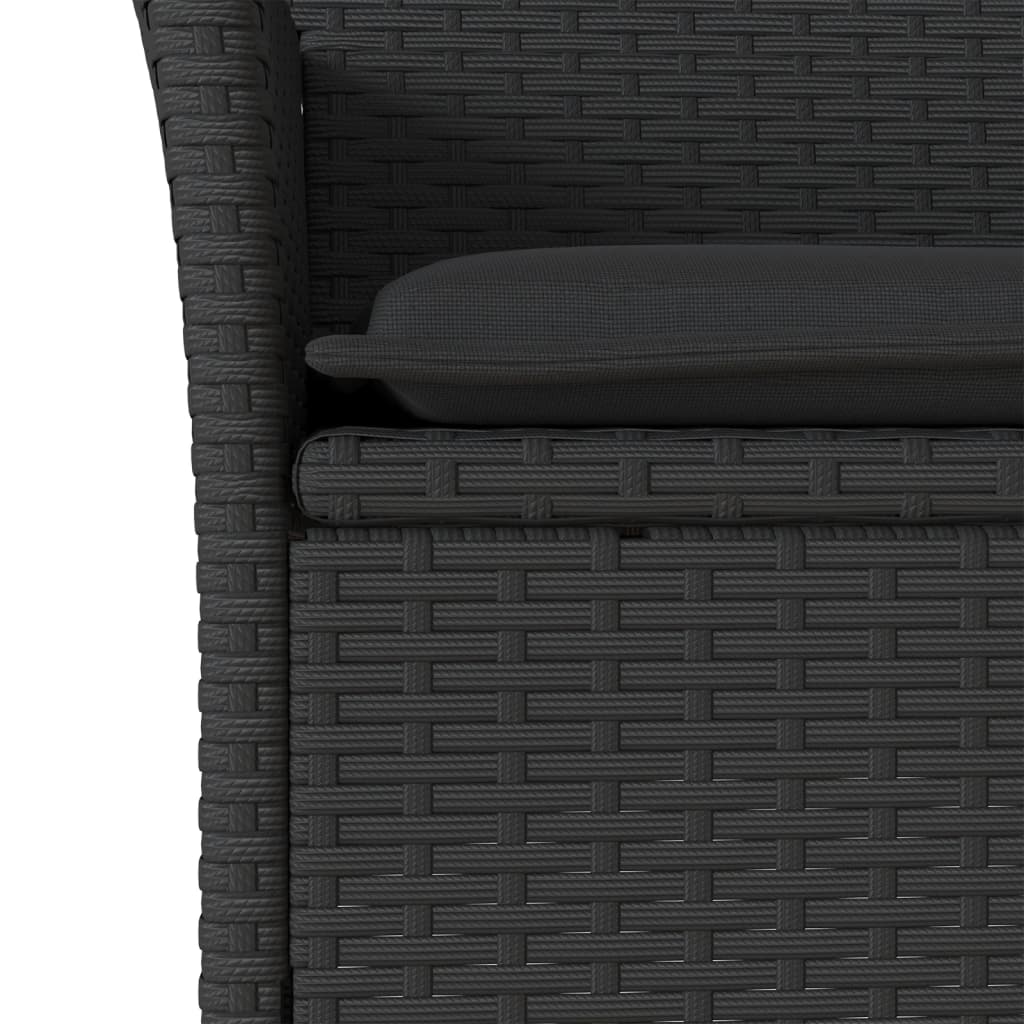 7-Tlg. Garten-Essgruppe Mit Kissen Poly Rattan Akazie