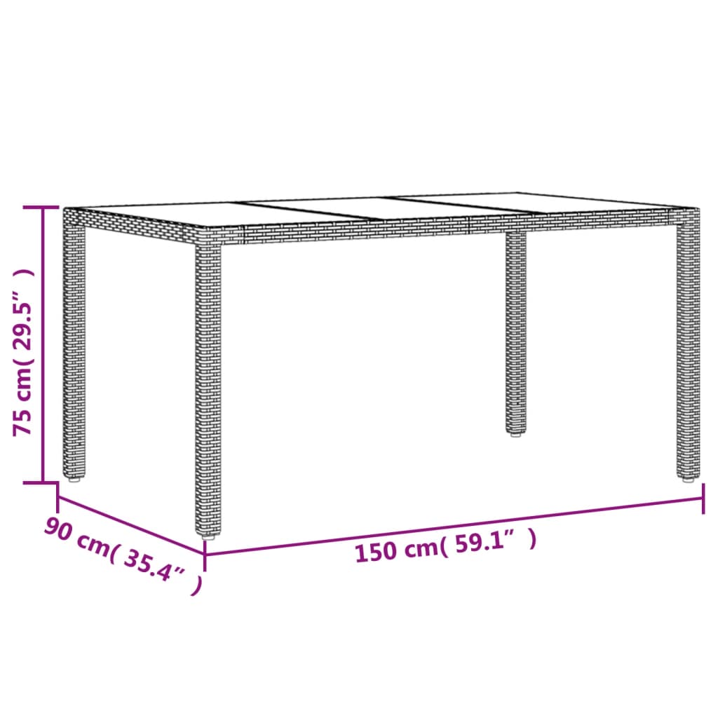 7-Tlg. Garten-Essgruppe Mit Kissen Poly Rattan Akazie