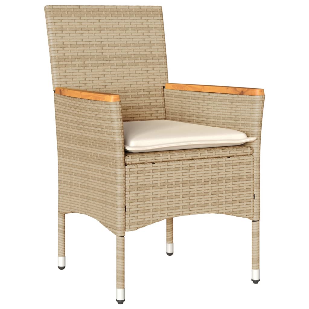 9-Tlg. Garten-Essgruppe Mit Kissen Poly Rattan Glas