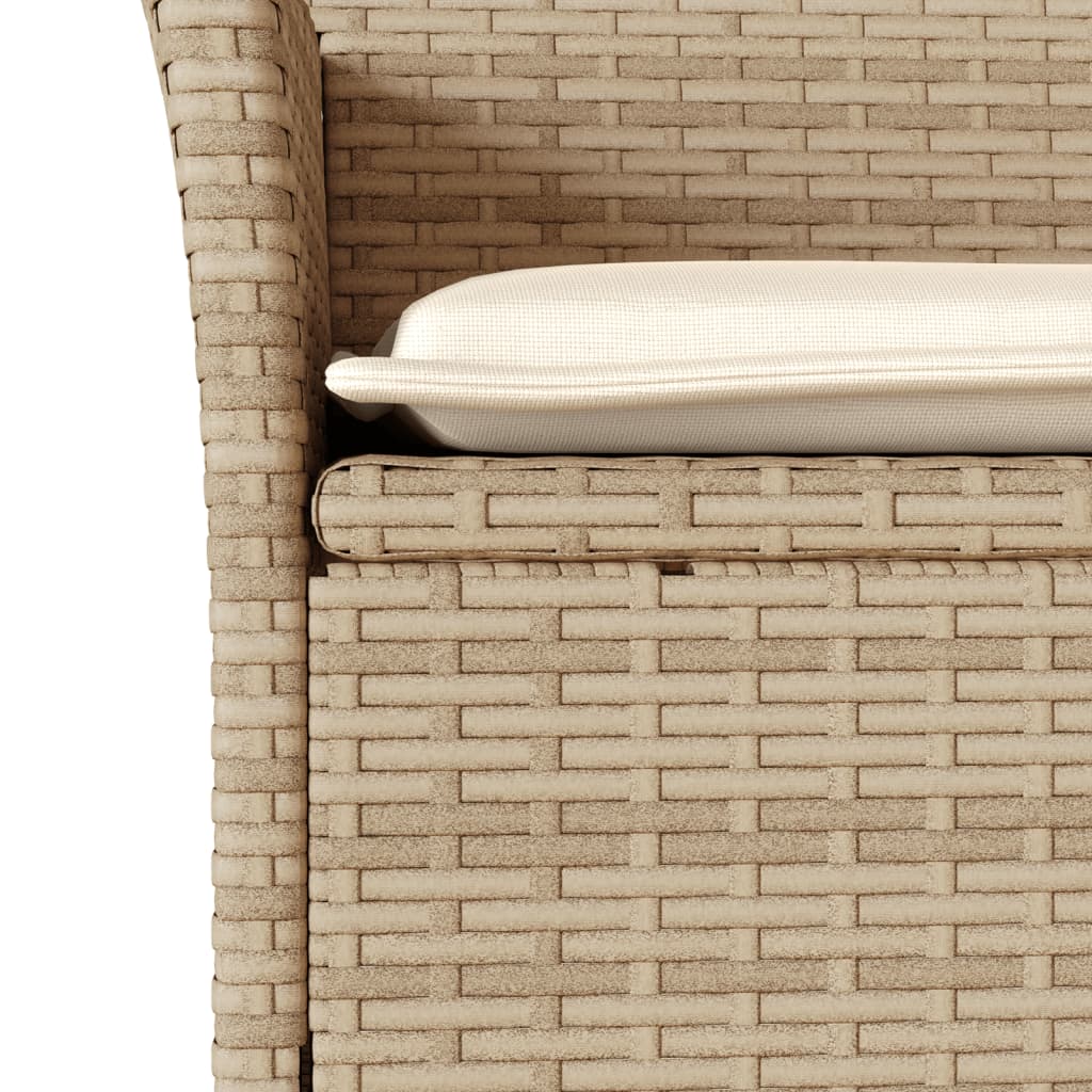 9-Tlg. Garten-Essgruppe Mit Kissen Poly Rattan Glas