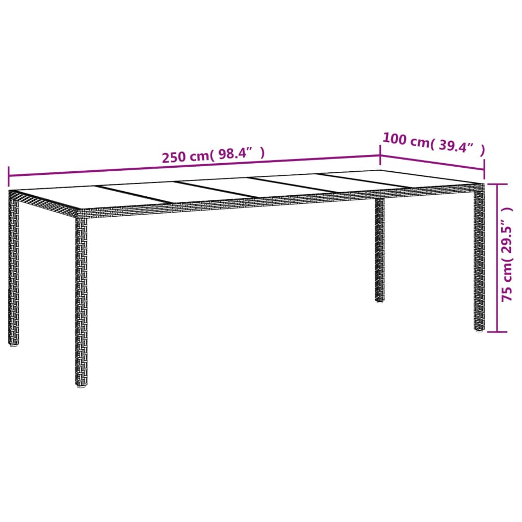 9-Tlg. Garten-Essgruppe Mit Kissen Poly Rattan Glas