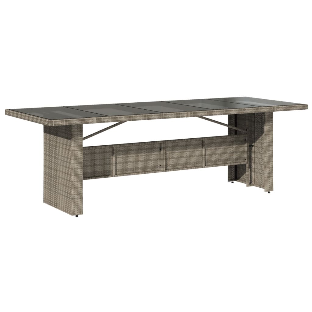 11-Tlg. Garten-Essgruppe Mit Kissen Grau Poly Rattan