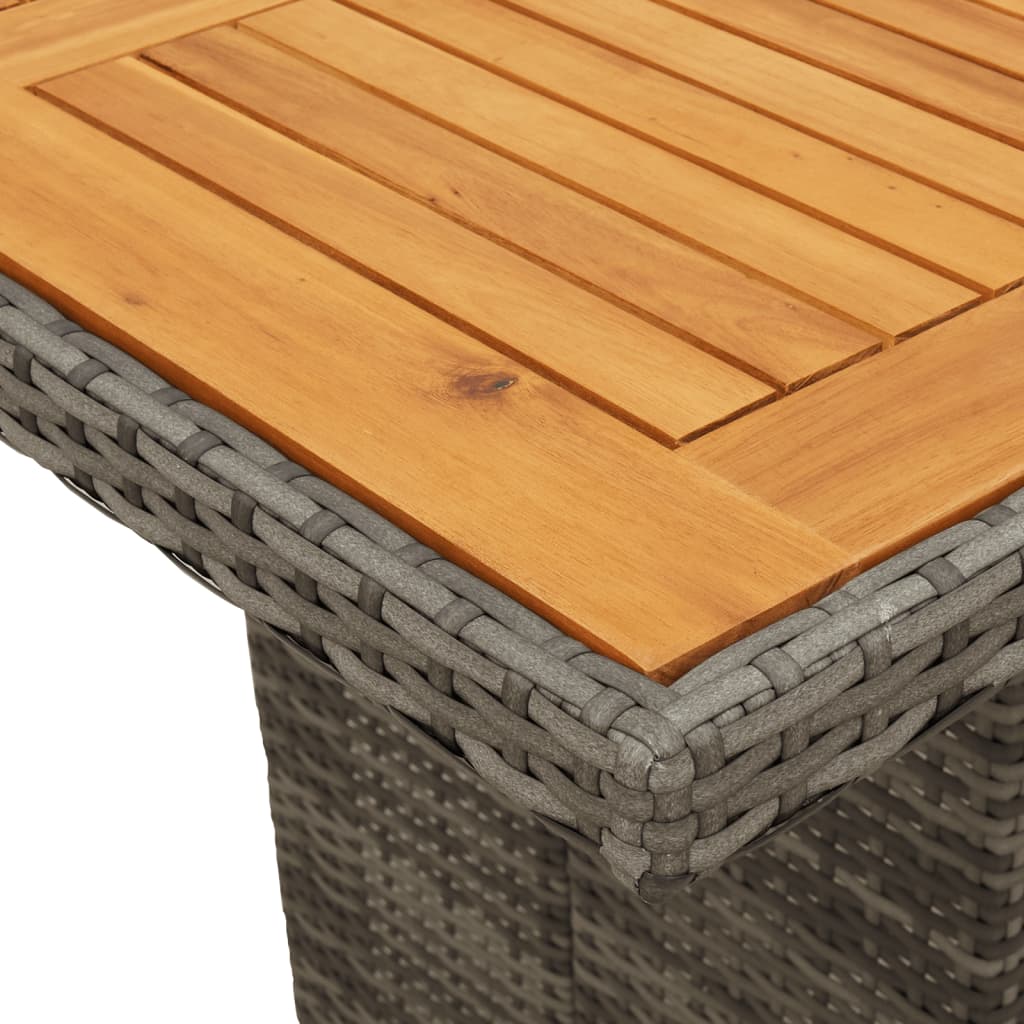 7-Tlg. Garten-Essgruppe Mit Kissen Grau Poly Rattan