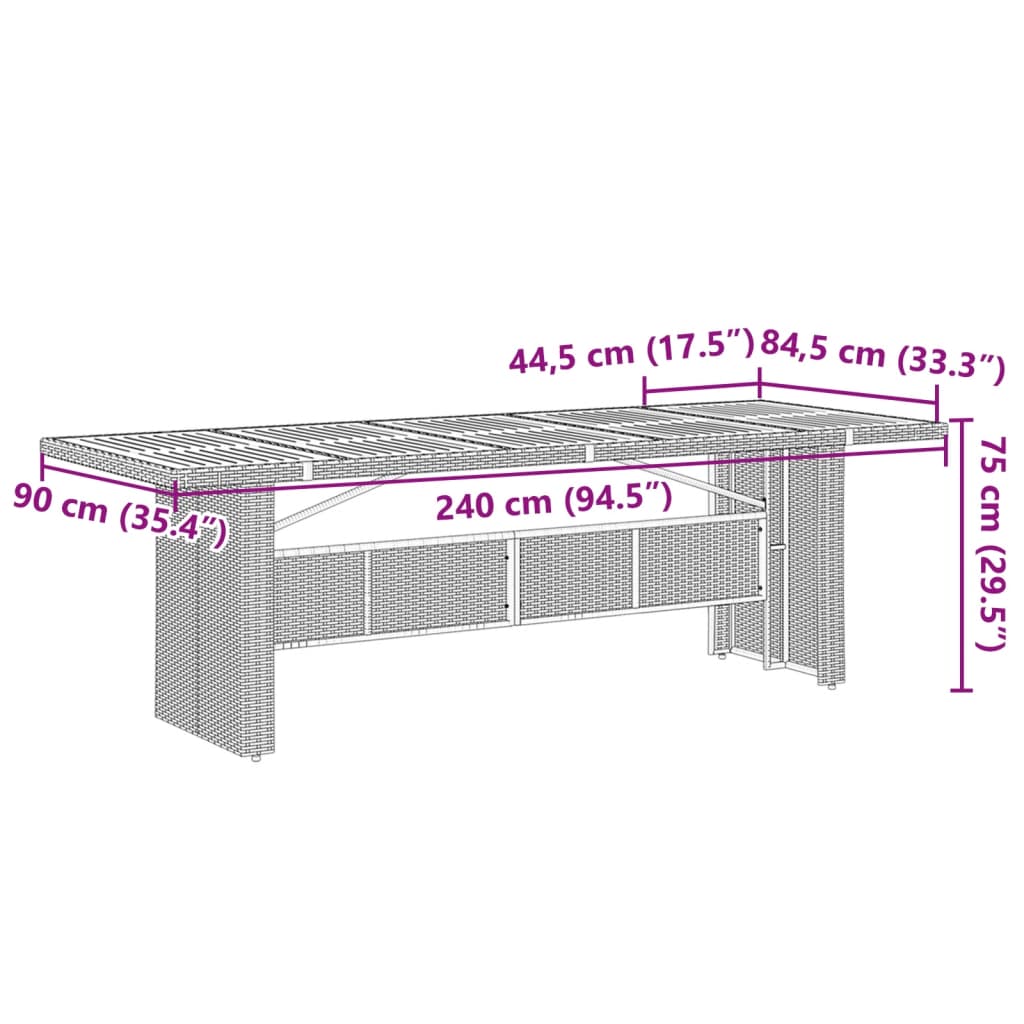 7-Tlg. Garten-Essgruppe Mit Kissen Grau Poly Rattan