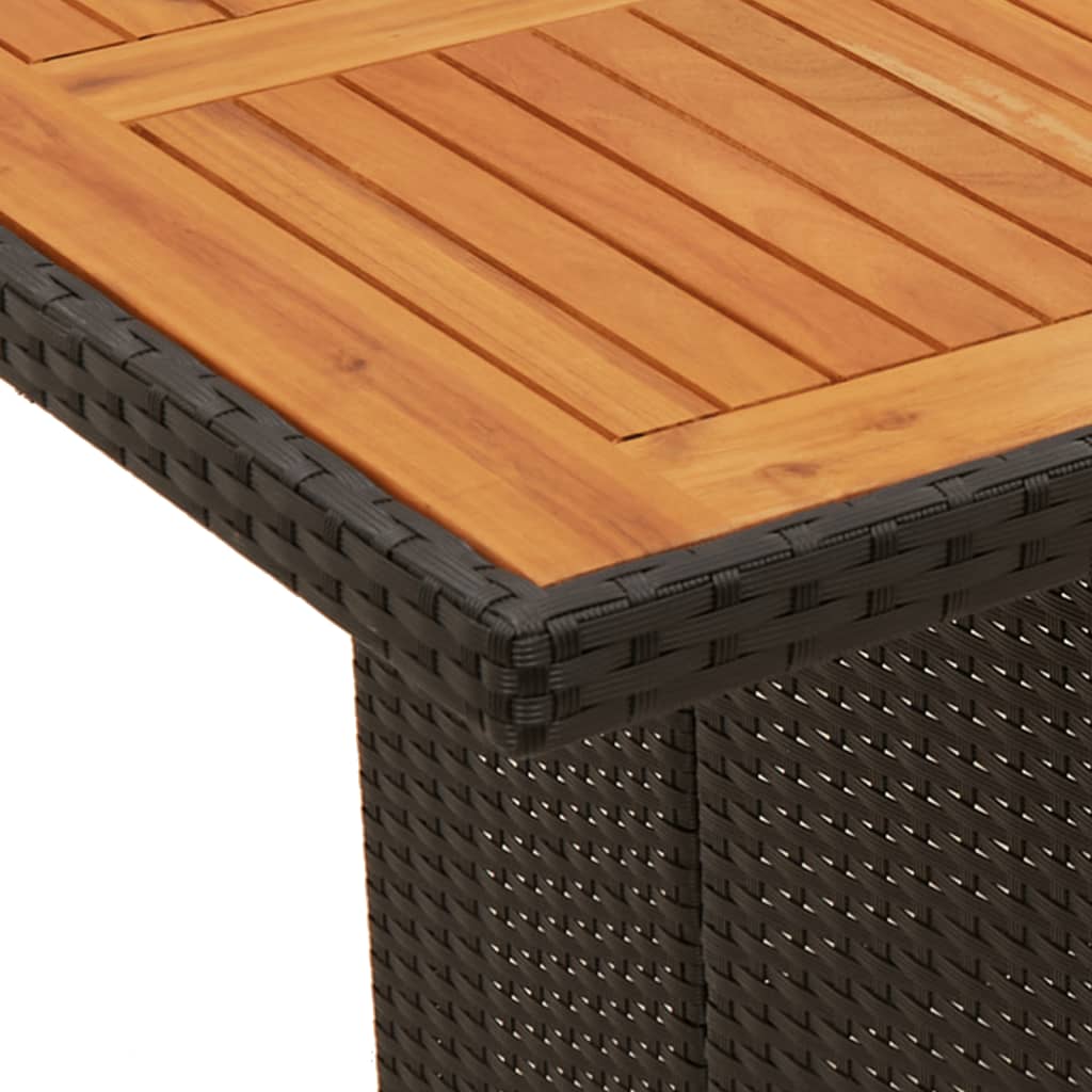 9-Tlg. Garten-Essgruppe Mit Kissen Schwarz Poly Rattan