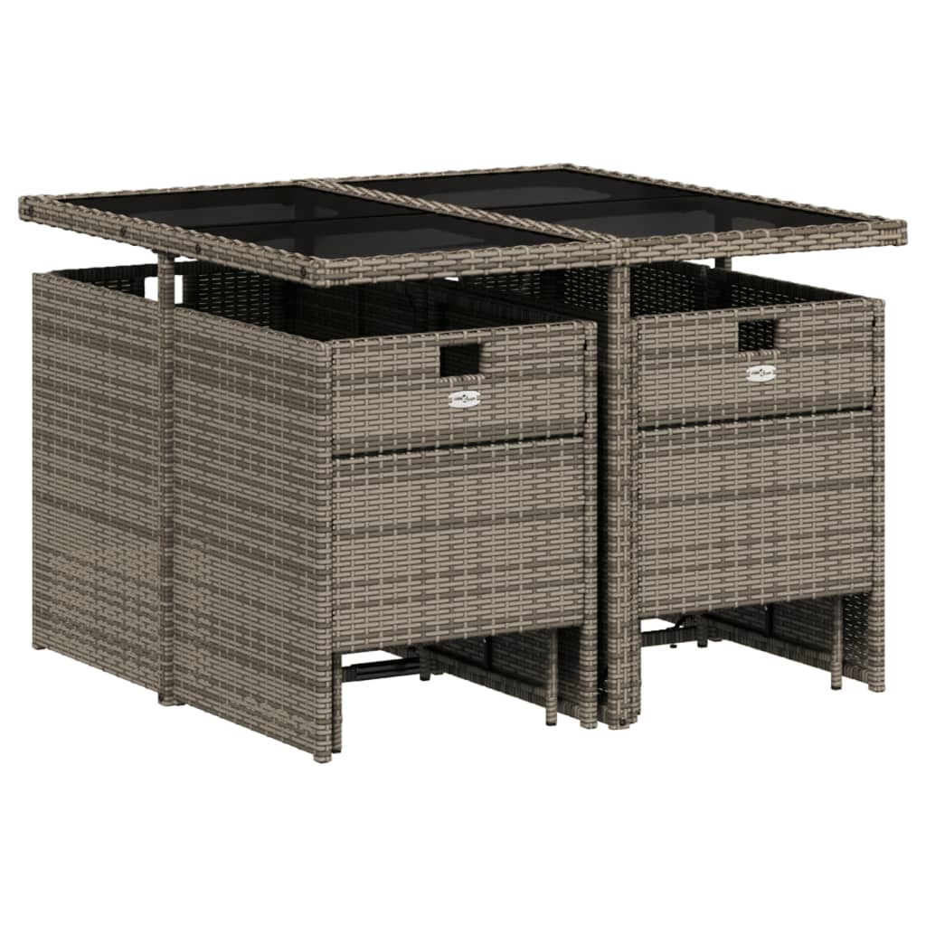 9-Tlg. Garten-Essgruppe Mit Kissen Poly Rattan