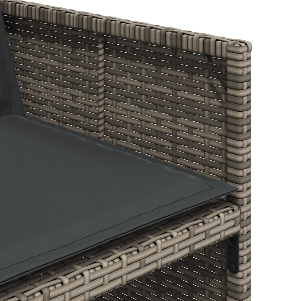 9-Tlg. Garten-Essgruppe Mit Kissen Poly Rattan