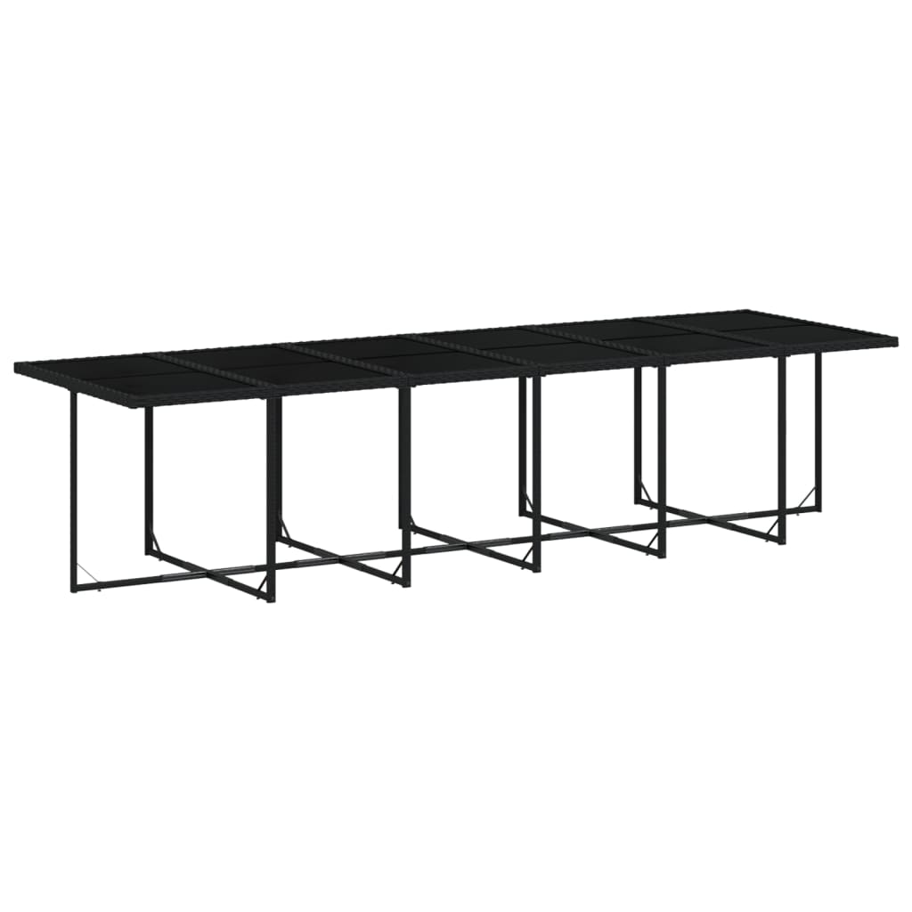 17-Tlg. Garten-Essgruppe Mit Kissen Schwarz Poly Rattan