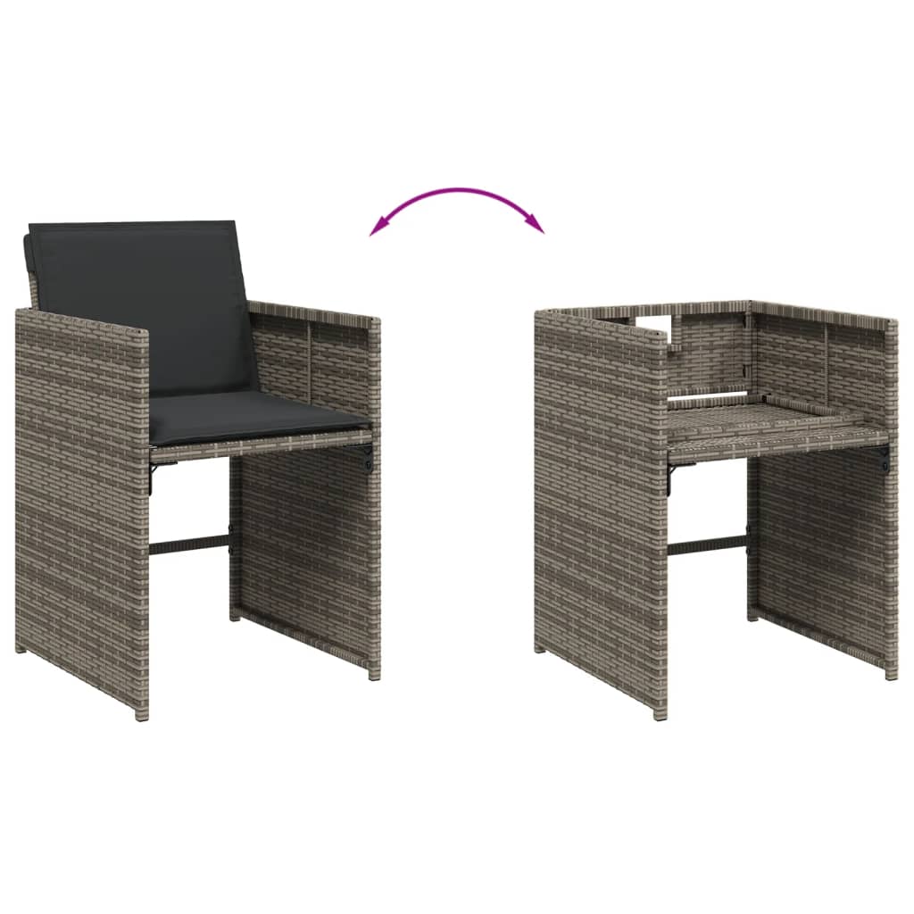 11-Tlg. Garten-Essgruppe Mit Kissen Poly Rattan