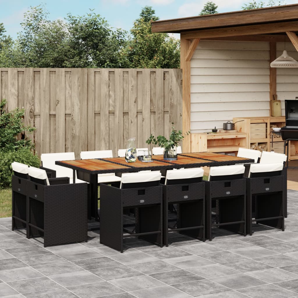 11-Tlg. Garten-Essgruppe Mit Kissen Poly Rattan
