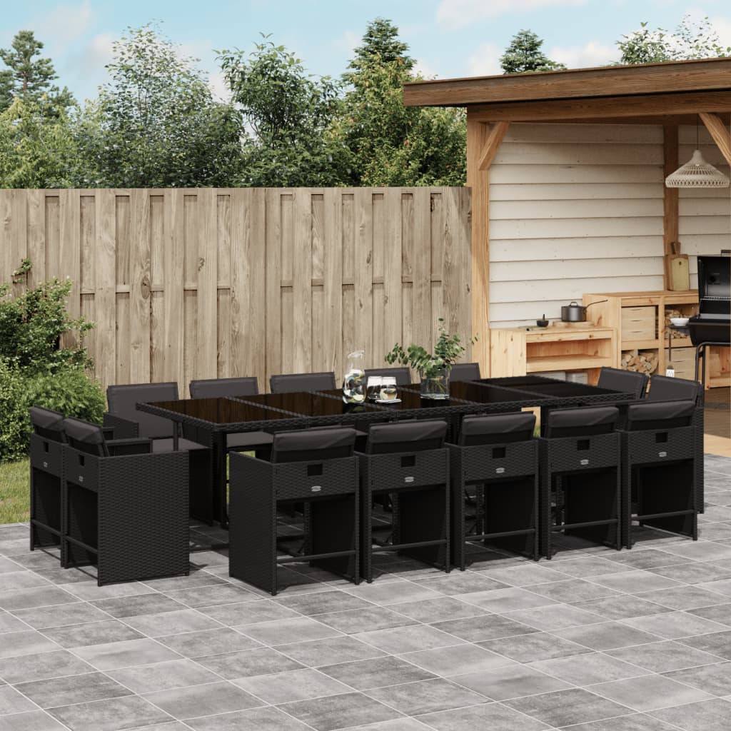 11-Tlg. Garten-Essgruppe Mit Kissen Poly Rattan