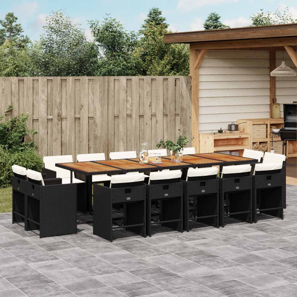 11-Tlg. Garten-Essgruppe Mit Kissen Poly Rattan