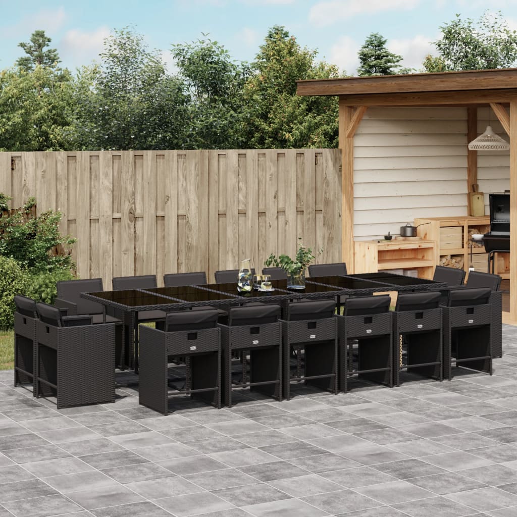 11-Tlg. Garten-Essgruppe Mit Kissen Poly Rattan