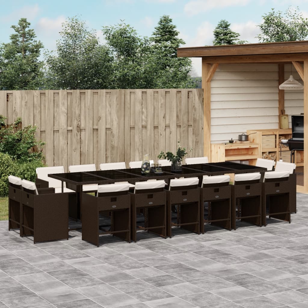 11-Tlg. Garten-Essgruppe Mit Kissen Poly Rattan