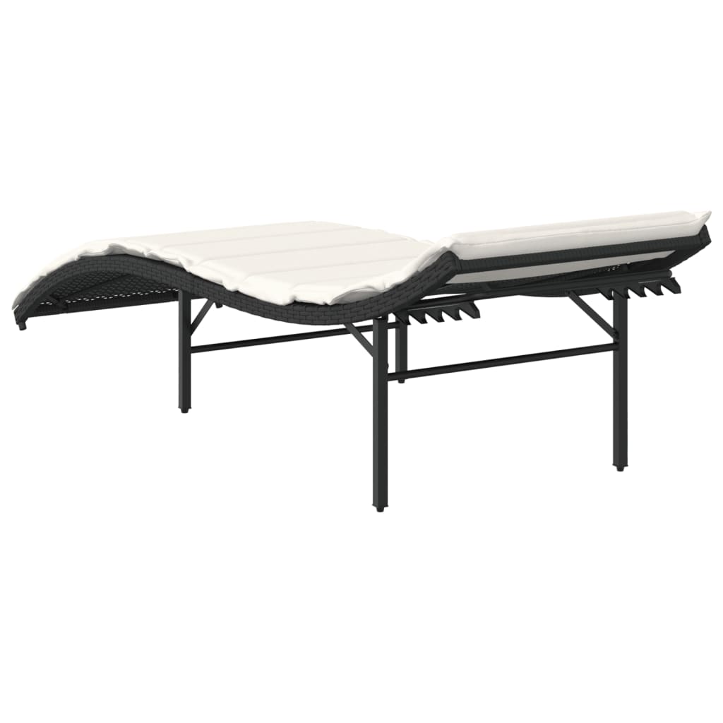 Sonnenliegen 2 Stk. Mit Auflagen Poly Rattan