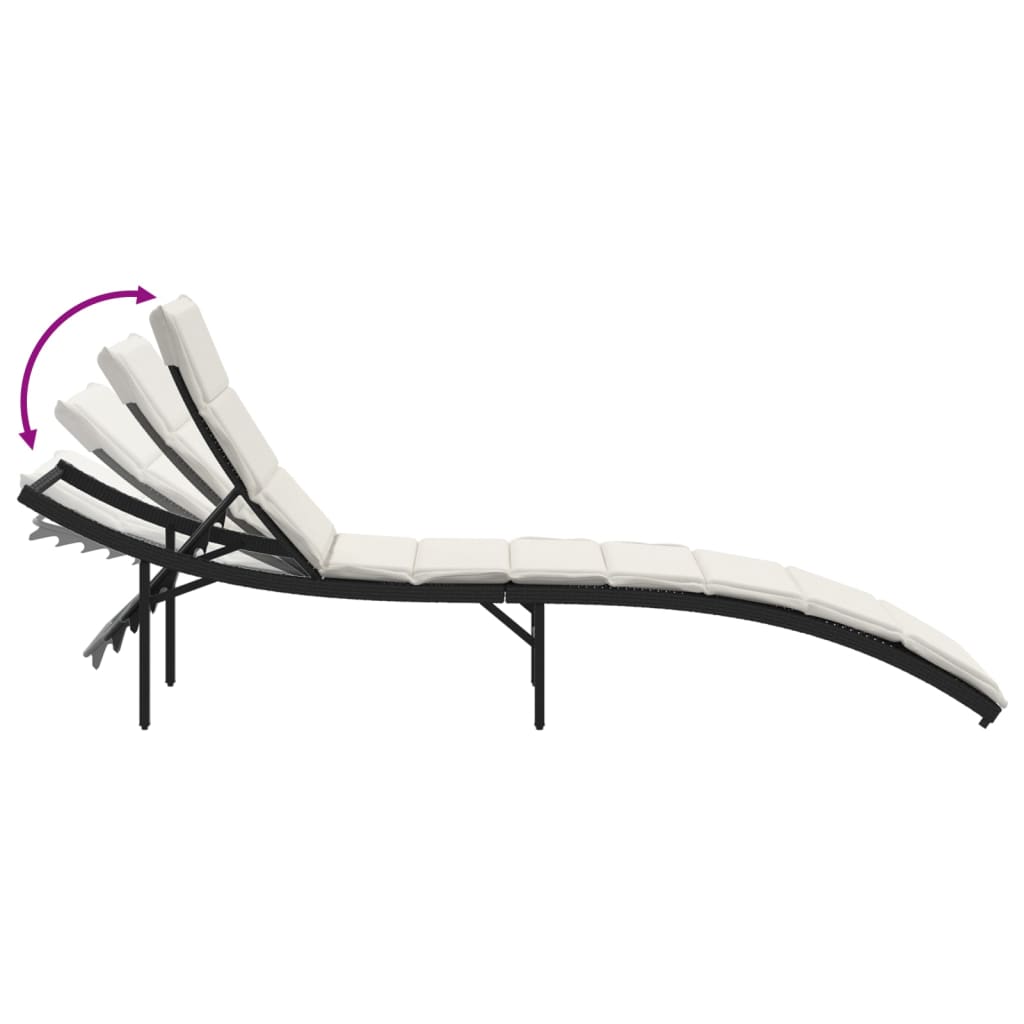 Sonnenliegen 2 Stk. Mit Auflagen Poly Rattan