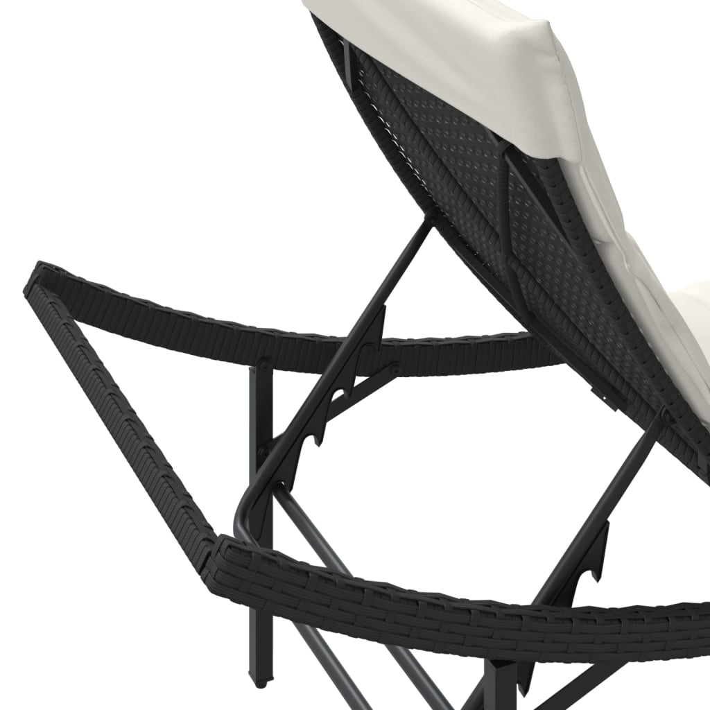 Sonnenliegen 2 Stk. Mit Auflagen Poly Rattan