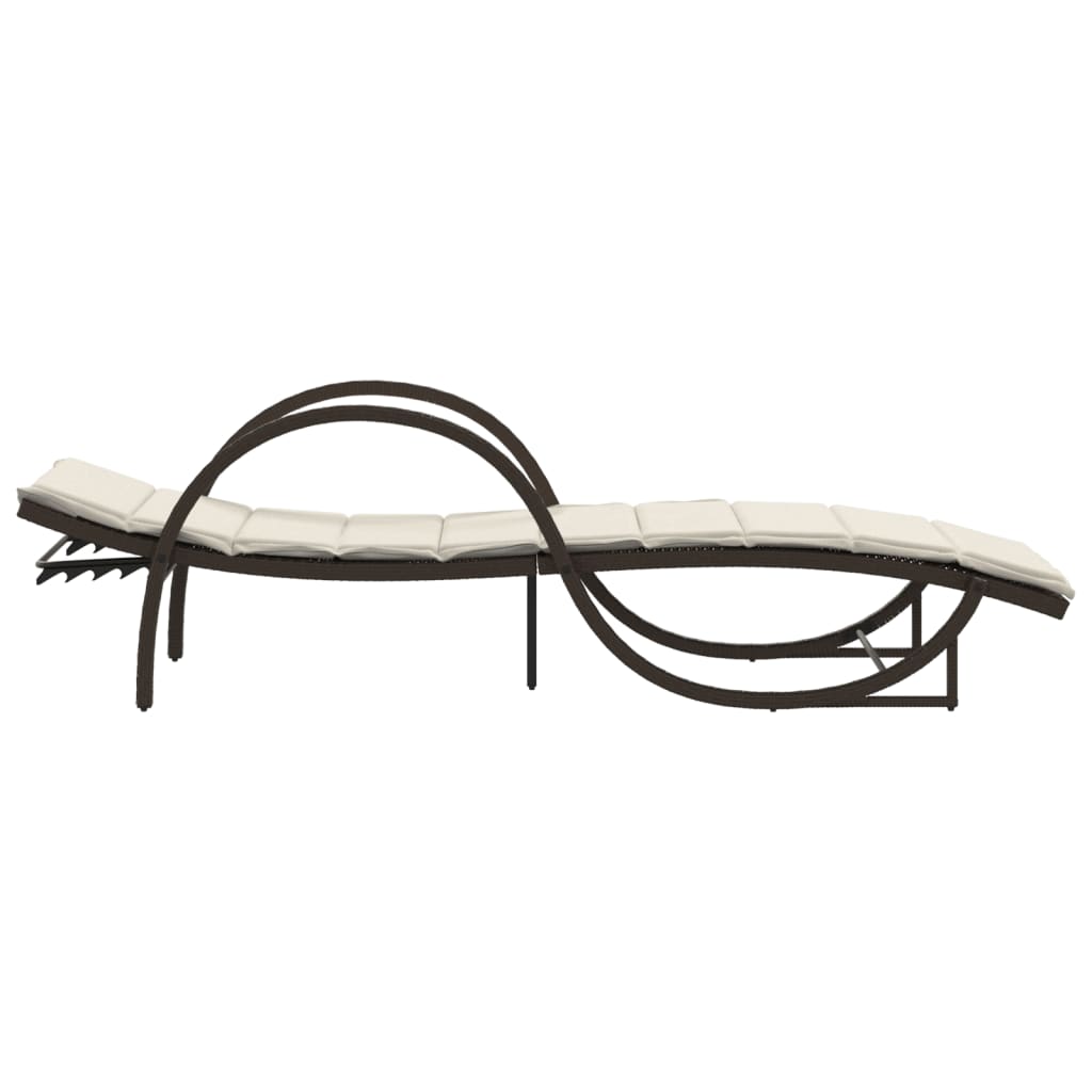 Sonnenliegen 2 Stk. Mit Auflagen Poly Rattan