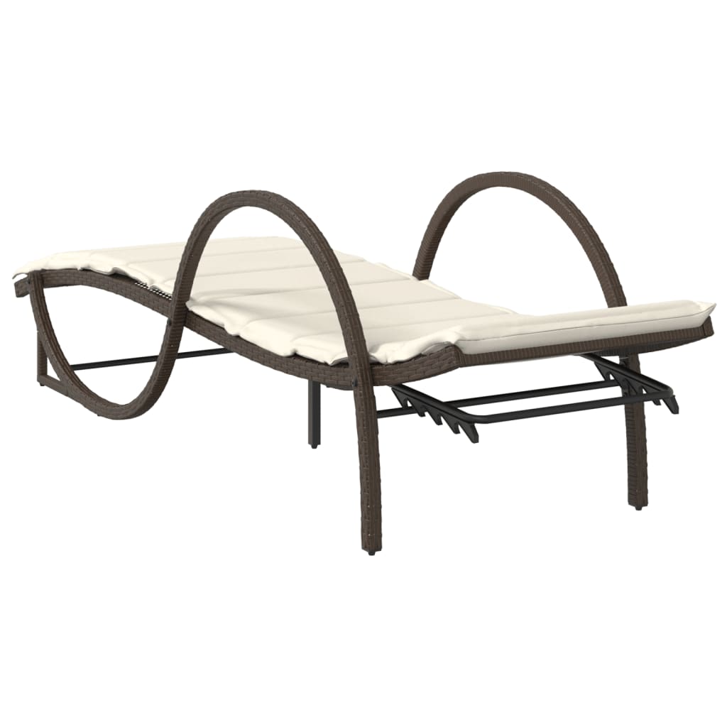 Sonnenliegen 2 Stk. Mit Auflagen Poly Rattan