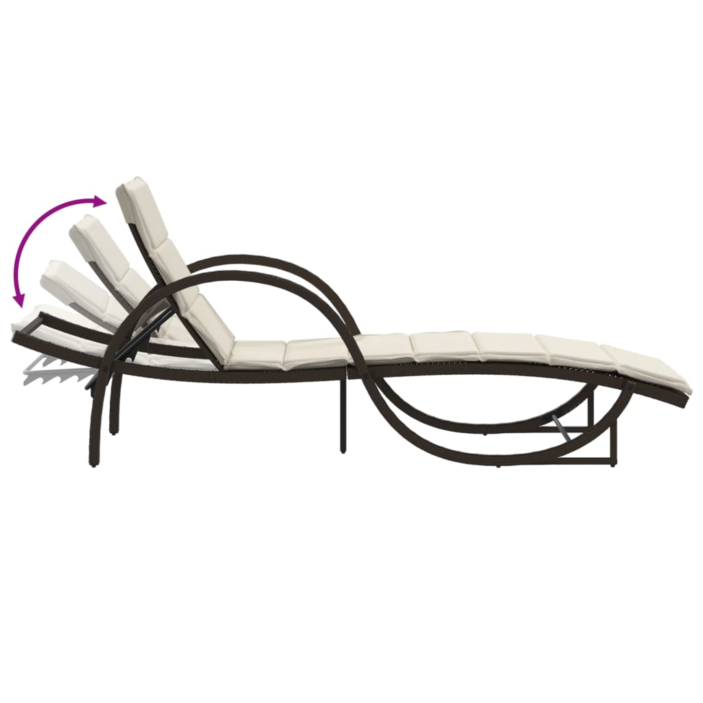 Sonnenliegen 2 Stk. Mit Auflagen Poly Rattan