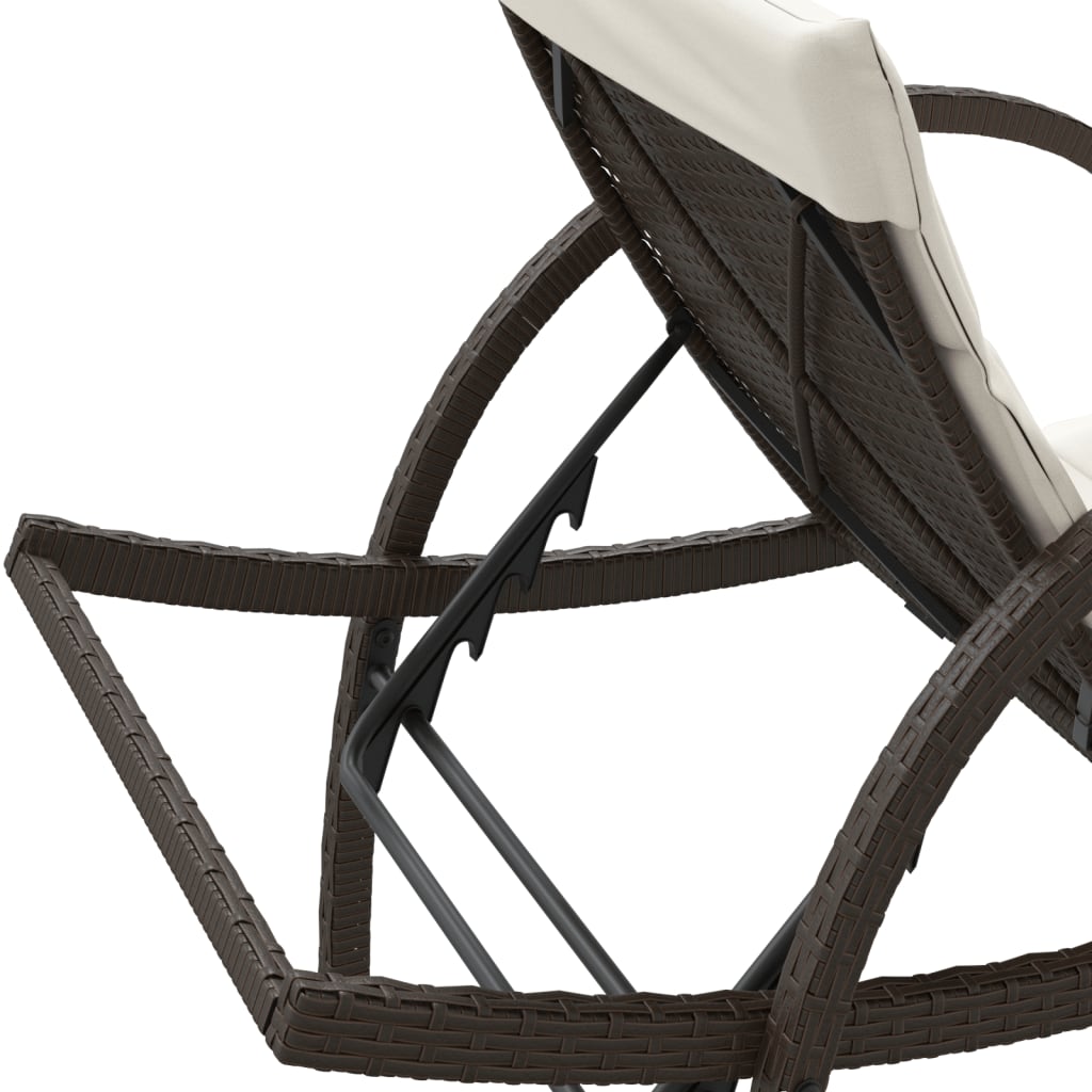 Sonnenliegen 2 Stk. Mit Auflagen Poly Rattan