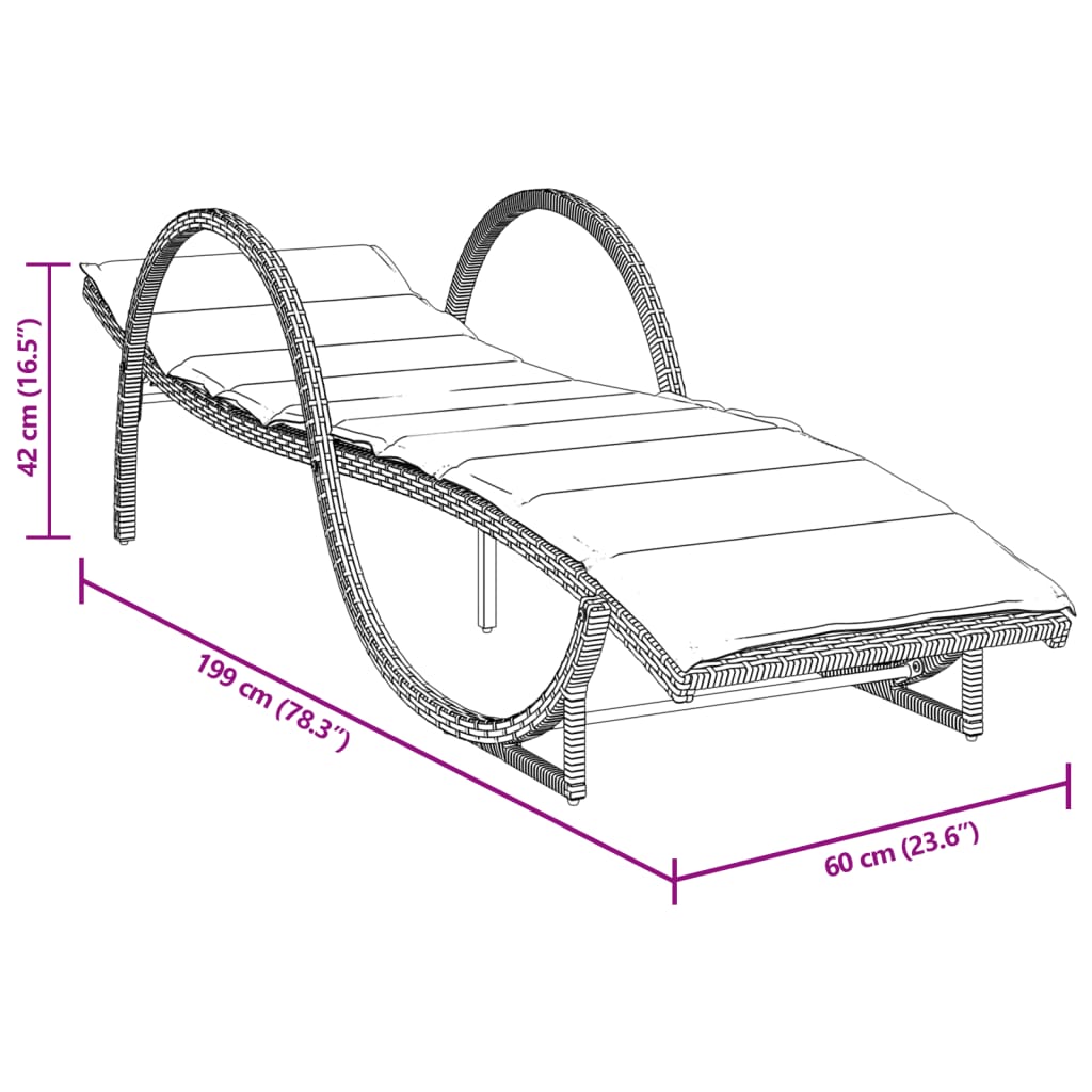 Sonnenliegen 2 Stk. Mit Auflagen Poly Rattan