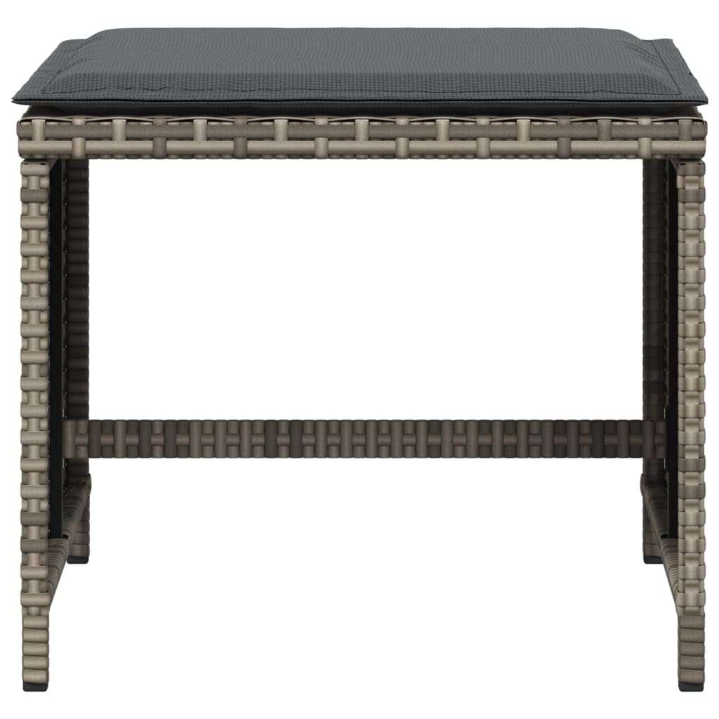 Gartenhocker Mit Kissen 4 Stk. Grau 40X40X35 Cm Poly Rattan Terrakotta