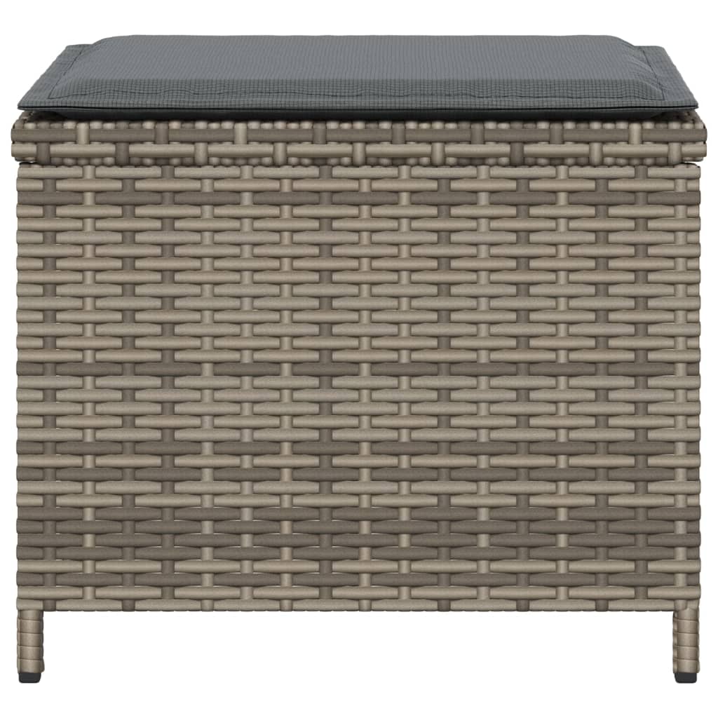 Gartenhocker Mit Kissen 4 Stk. Grau 40X40X35 Cm Poly Rattan Terrakotta