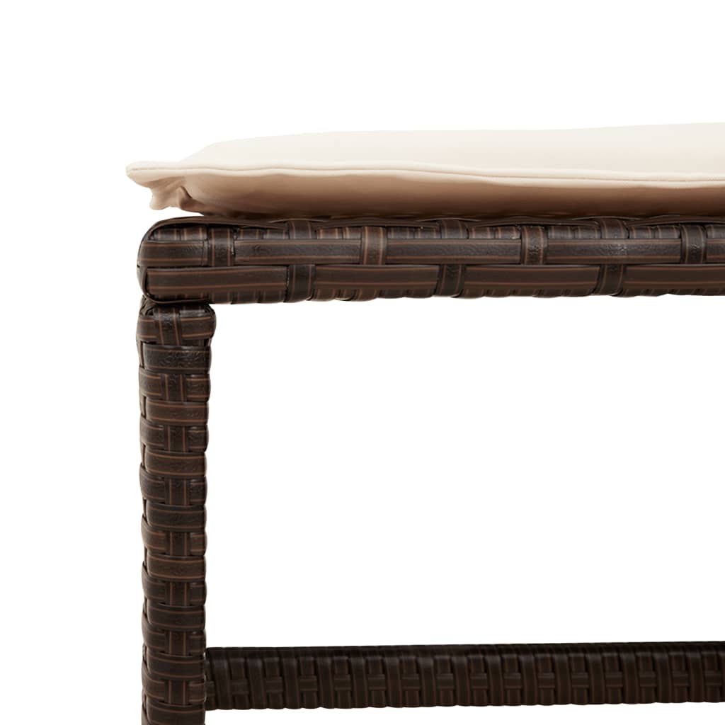 Gartenhocker Mit Kissen 4 Stk. Braun 40X40X35 Cm Poly Rattan
