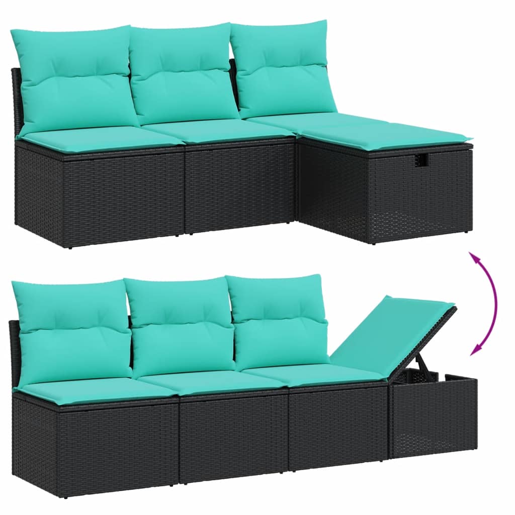 8-Teiliges Gartensofa-Set Mit Kissen, Es Polyrattan
