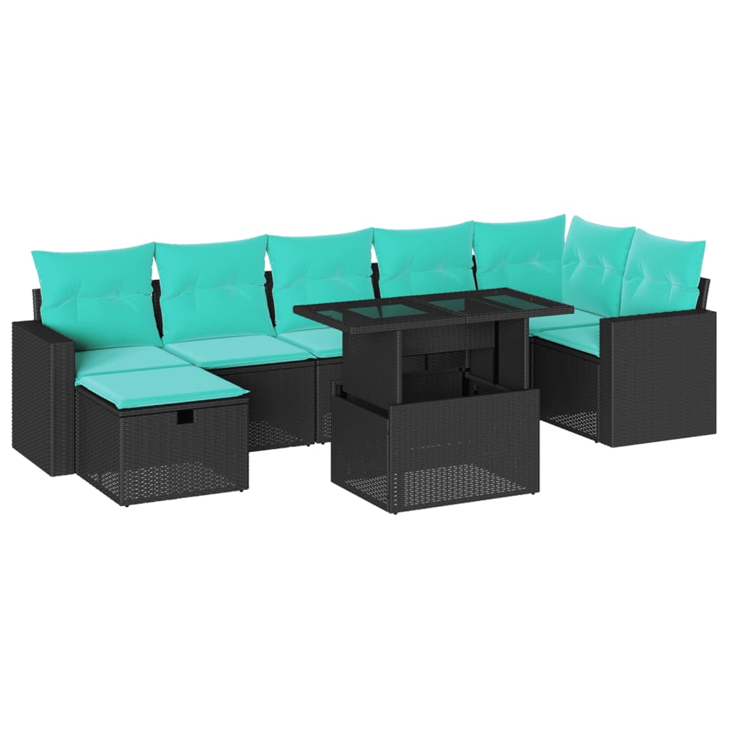8-Teiliges Gartensofa-Set Mit Kissen, Es Polyrattan