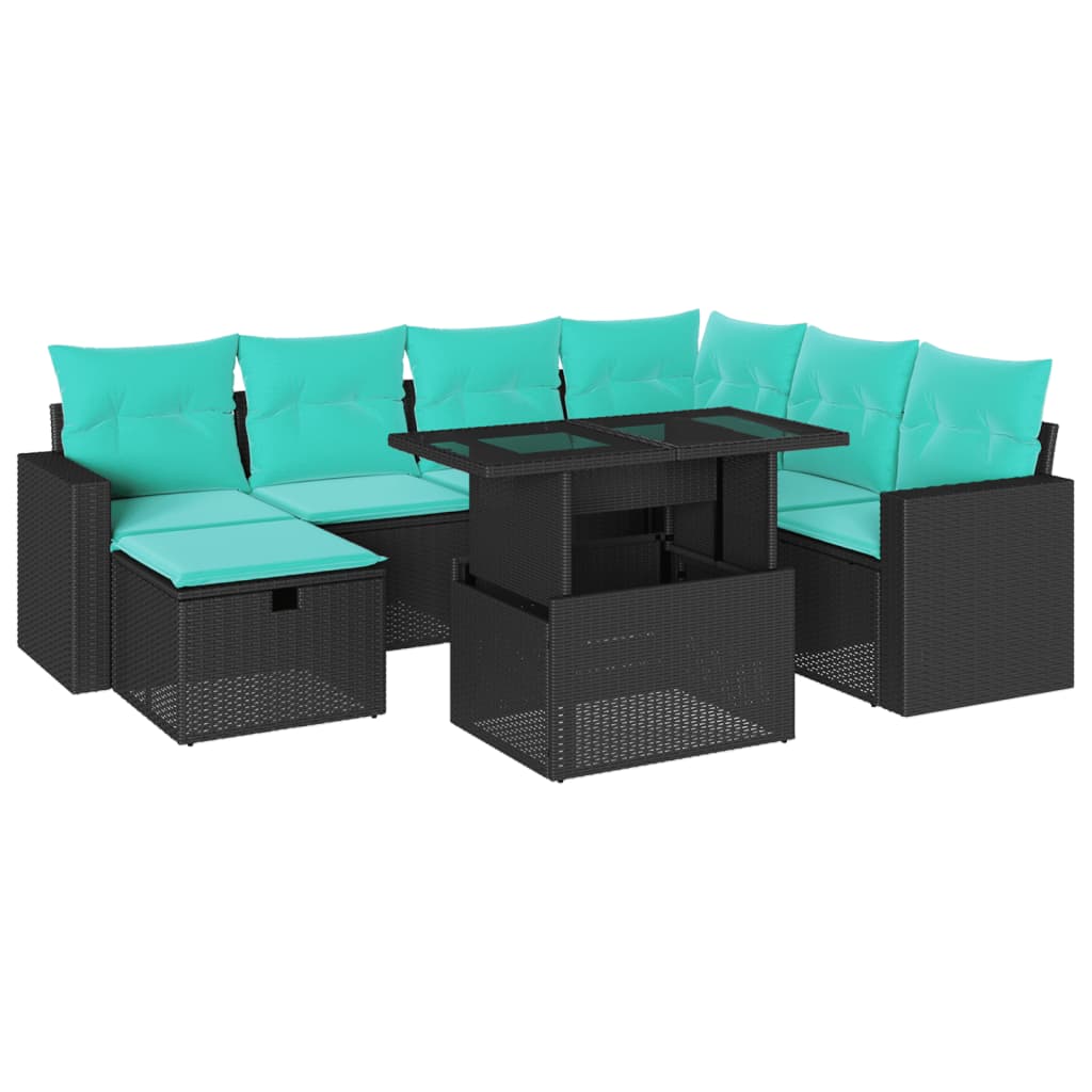 8-Teiliges Gartensofa-Set Mit Kissen, Es Polyrattan