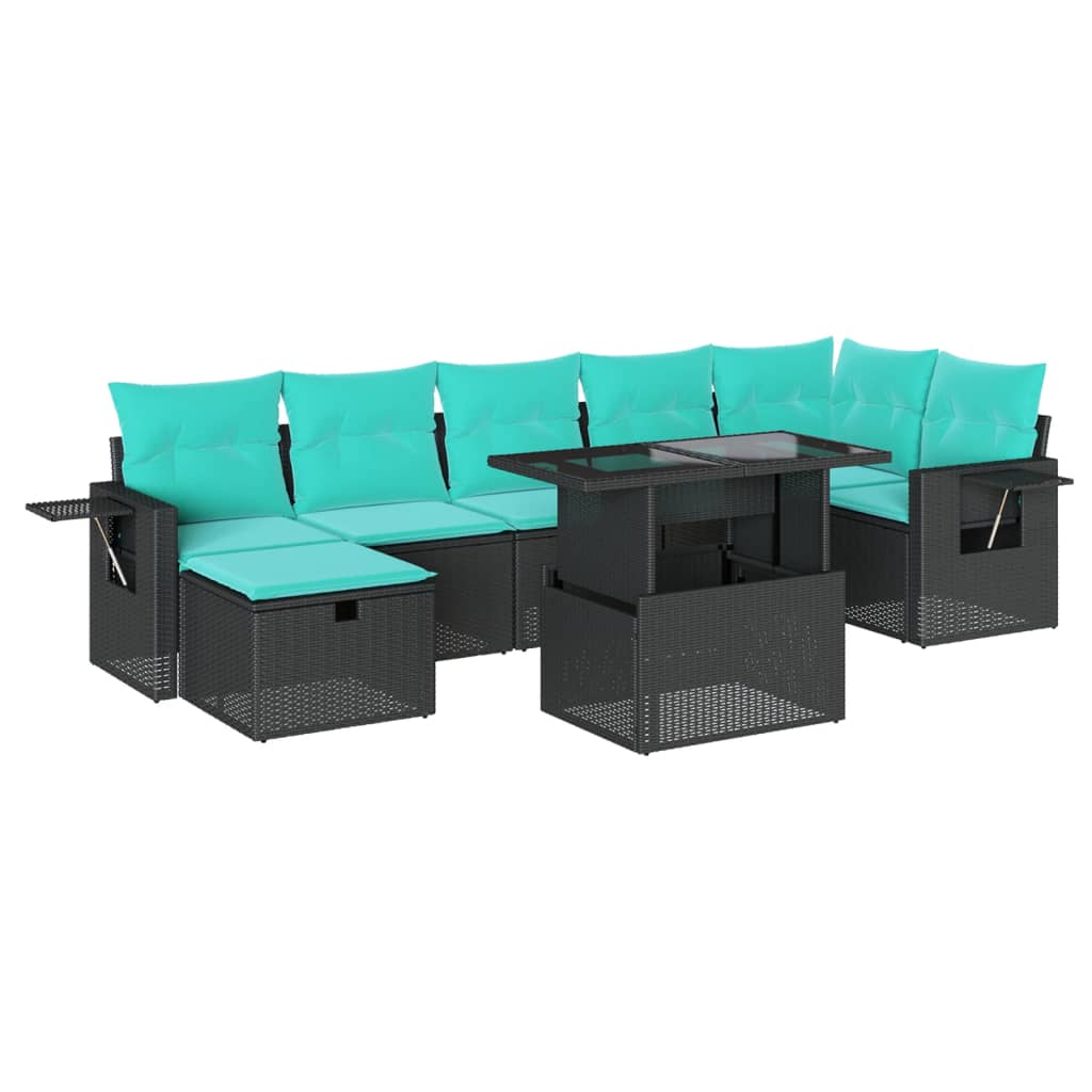 8-Teiliges Gartensofa-Set Mit Kissen, Es Polyrattan