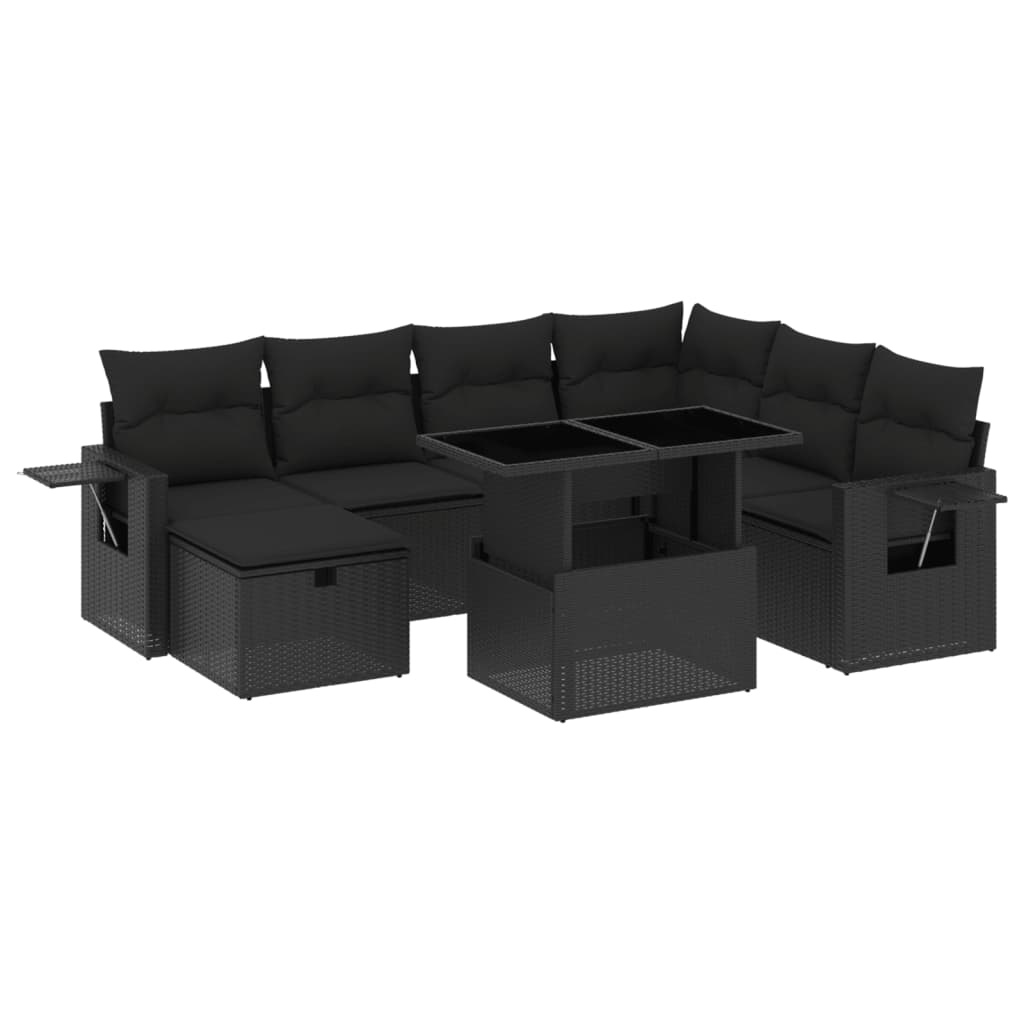 8-Tlg. Garten-Sofagarnitur Mit Kissen Poly Rattan